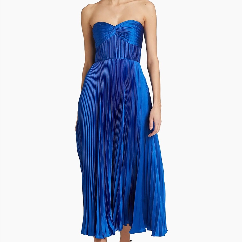 AMUR Pleated Strapless Belle Midi Dress - Picture 15 of 16
